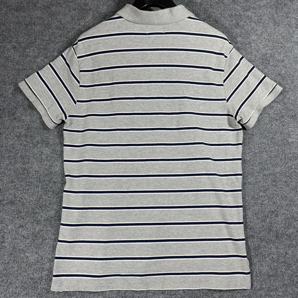 Polo Jeans Company Shirt Mens XL Gray US Flag‎ Blue White Short Sleeve Striped